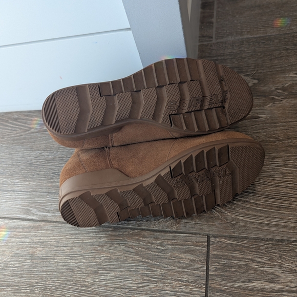 Sorel Suede Ankle Wedge Booties Tan Brown 8.5  Women's Zip - Picture 6 of 7